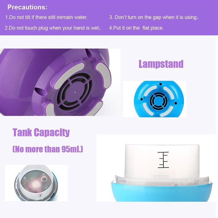 Essential Oil Diffuser, SUNTA Colorful 95ml Aromatherapy Diffuser Portable Ultrasonic Aroma Humidifier LED Lamps... N4