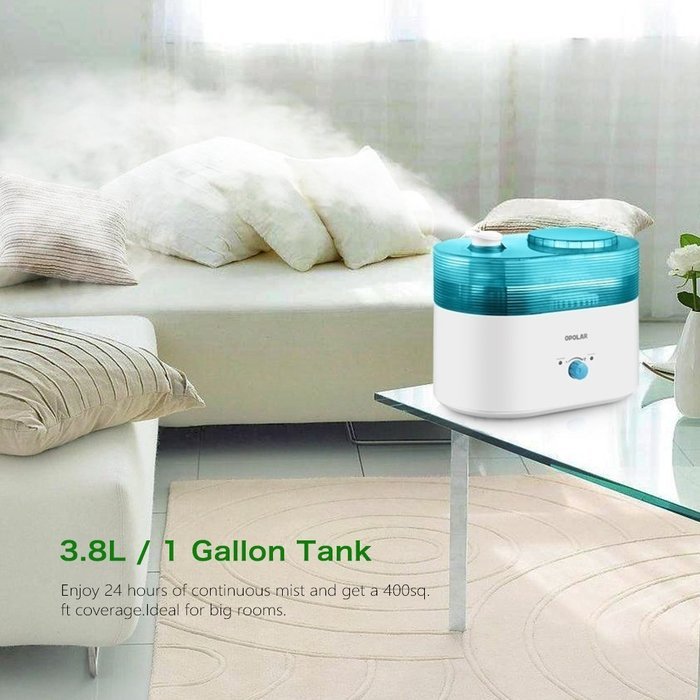 Opolar 3.8L Ultrasonic Humidifier, Top Filling, Easy To Clean Cool Mist Whole Room Humidifier with Large Capacity... N5