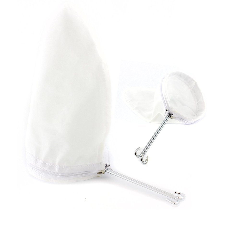Thai Iced Tea Filter, Traditional Stainless Steel Thai Tea Strainer with Zipper Removable Strainer Sock