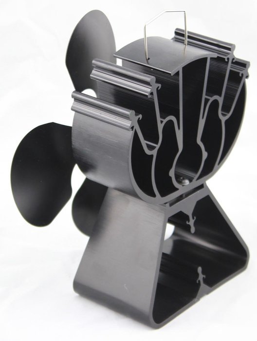 Heat Powered 4 Blade Stove Fan From Boone Hearth for Wood Stoves. FREE Stove Thermometer Included. N5