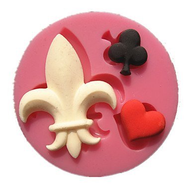Y&XL&H Poker Black Plum Red Heart Joker Shape Fondant Cake Molds Decoration Chocolate Mould For The Kitchen Baking...