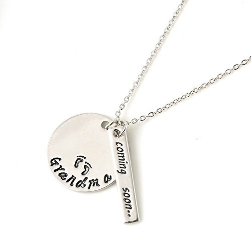 New Chic Cute"Grandma,Coming soon"Pendant Silver Chain Necklace Gift For Family N3