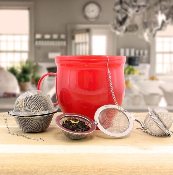 Stainless Steel Fine Mesh Tea Infuser Balls, Set of Three Tea Infuser Balls, Small Tea Infuser Ball, Medium Tea... N2