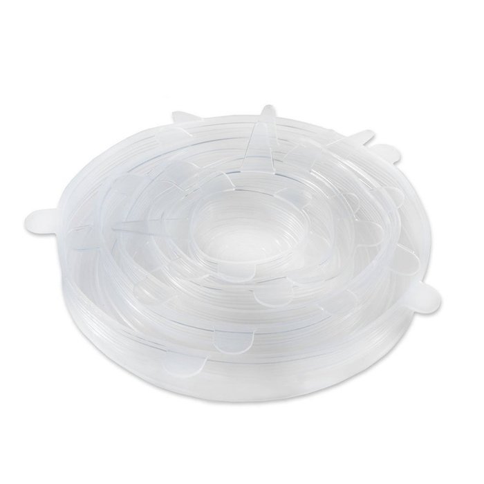 6pcs Universal Silicone Suction Lid-bowl Pan Cooking Pot Lid-silicon Stretch Lid-Blue N2