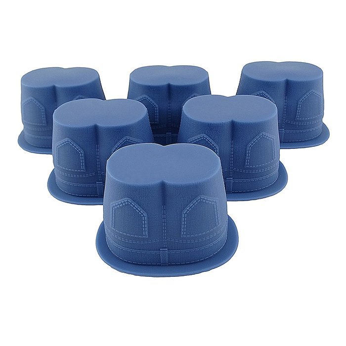 Joyoldelf Set of 6 Mr Muffin "Muffin Top" Bake Cups! Delight Your Guests with these "Cheeky" Baking Molds,Blue N2