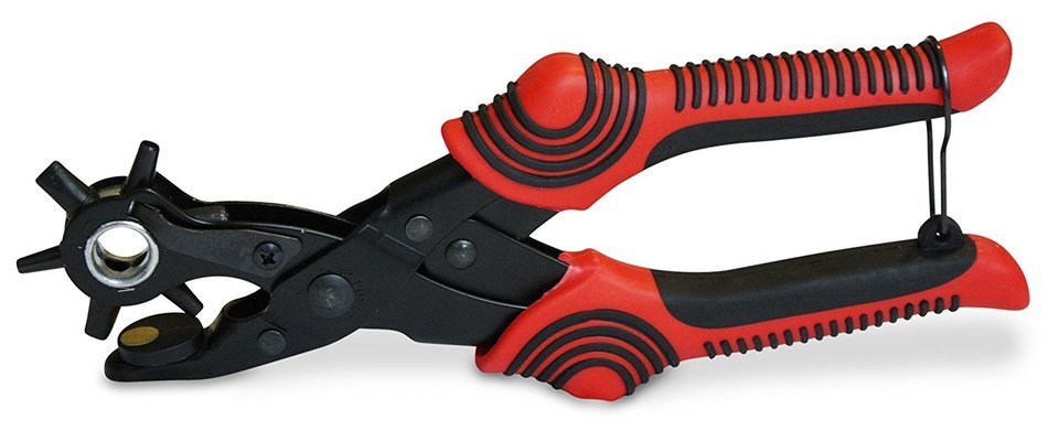 Nouventi Leather hole punch - Heavy duty puncher tool with 6 sizes on revolving head - Requires less strength... N4