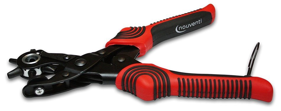 Nouventi Leather hole punch - Heavy duty puncher tool with 6 sizes on revolving head - Requires less strength... N5