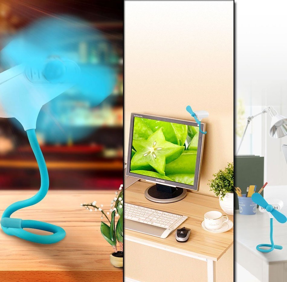 Welltop Mini Fan Portable Fans Flexible Small Fan Battery Fan Bendable Clip Fans Handheld Fans Table Fan Baby... N6