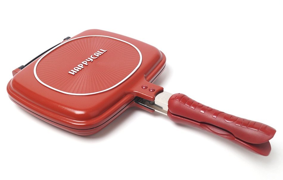 Happycall Double Sided Standard Pressure Pan Red - Standard for Cooking (Cutie Pan) N3