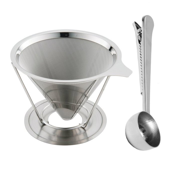 Stainless Steel Coffee Filter with Cup Stand,Reusable Paperless Pour Over Coffee Dripper and Measuring Coffee... N2