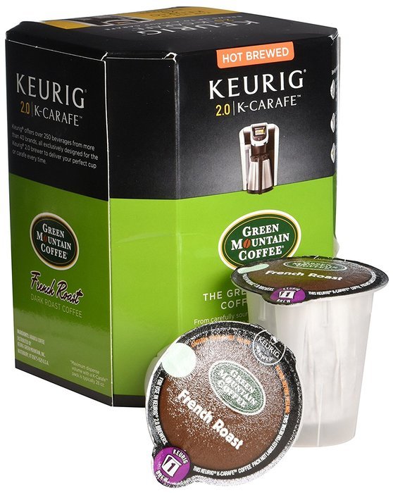 Keurig 2.0 K-Carafe Green Mountain Coffee French Roast Dark Roast Coffee 8 Count Box