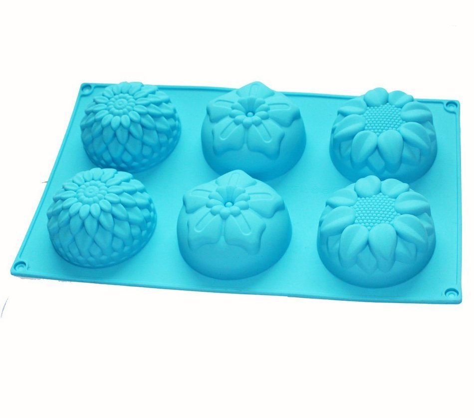 X-Haibei Sunflower Chrysanthemum Soap Chocolate Muffin Cupcake Mold Silicone for Homemade