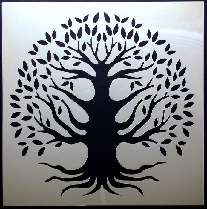 Metal Monkey Stencil Tree of Life Reusable Stencil Mask Template 27.5cm with LEAVES by Metal Monkey N2