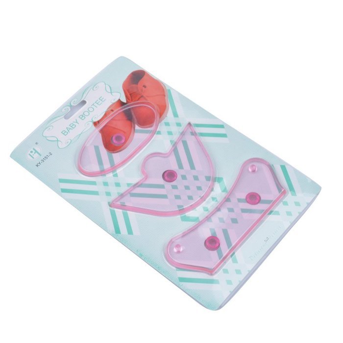 Ckeyin &reg; 3pcs Plastic Baby Bootee Shoe Style Fondant Cake Mold Making Tools for DIY Birthday Cake Sugar Craft... N2