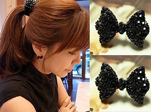 Fashion Women Cute Crystal Rhinestone Bow Ear Stud Bowknot Tie Earrings