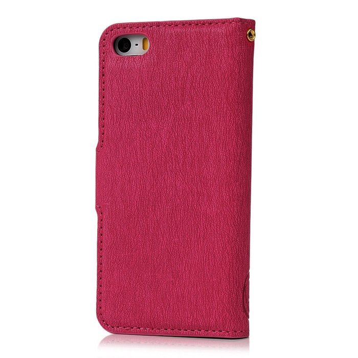 iPhone SE Case,iPhone 5S Case,iPhone 5 Case - Flip Wallet Case Stand Vintage Embossed Flowers PU Leather Texture... N29