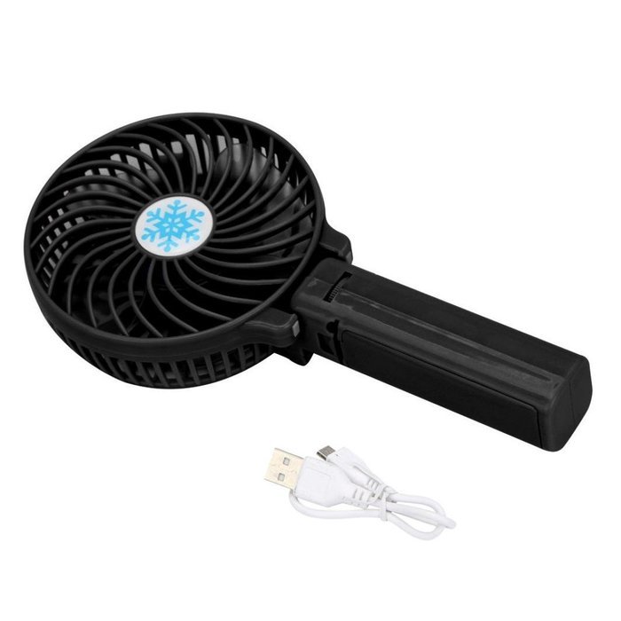 Yoyorule Summer Mini Fan Portable Handheld Air Conditioner Cooler Fan USB Battery (Black) N37