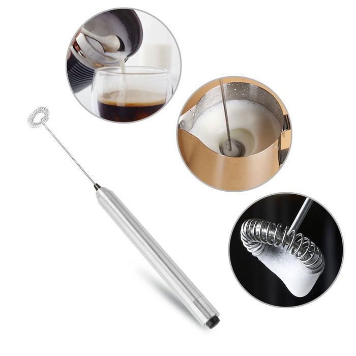 Stainless Steel Electric Milk Egg Handheld Coffee Foamer Wand ,Milk Frothing Pitchers Handheld N3