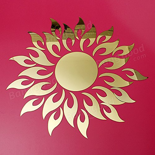Pink Lizard Acrylic 3D Sunflower Mirror Effect Wall Sticker Decal N3