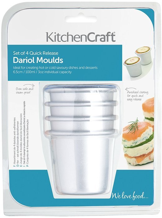 KitchenCraft Set of 4 Anodised 6.5cm/2.5" diameter Dariol Moulds KCDARIOL N2