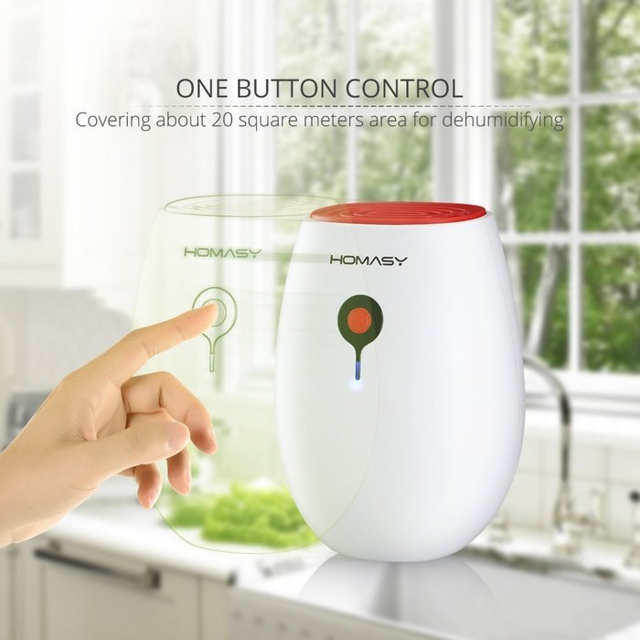 Homasy Portable Mini Dehumidifier, Electric Compact Powerful Auto Humidistat Air Dryer, Whisper Quiet, for Bedroom... N6