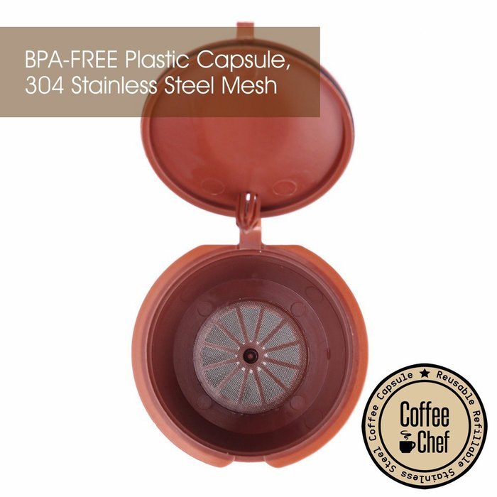 Coffee Chef (TM ) 2Pcs Refillable Nescafe Dolce Gusto Capsule With 1Pcs Spoon | Reusable and Compatible with Mini... N2