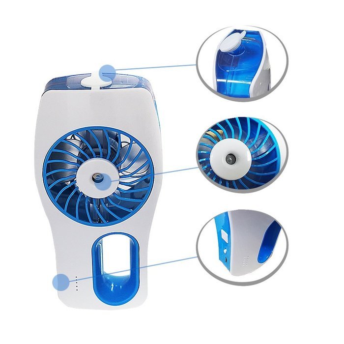LEDMO Handheld Mini Misting Cooling Fan with USB Rechargeable, Blue N3