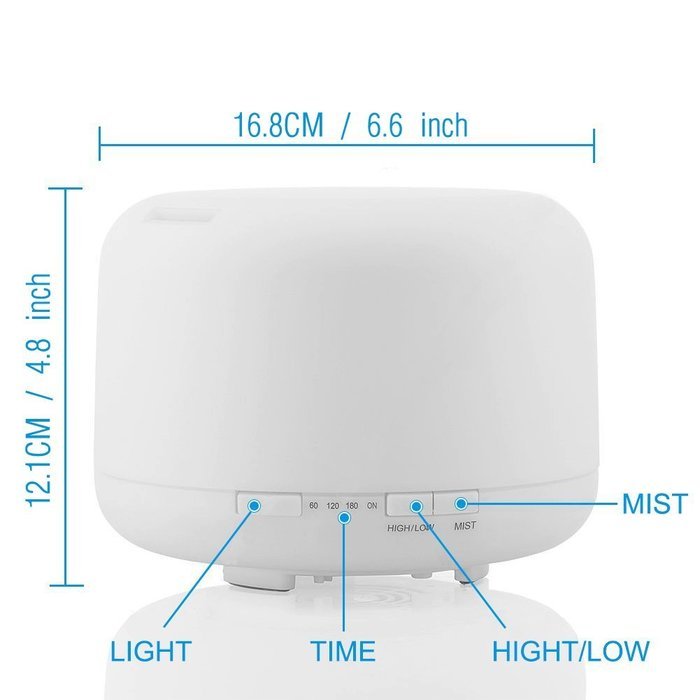 AVAWO 500ml Aroma Essential Oil Diffuser - Portable Ultrasonic Cool Mist Aroma Humidifier with Color LED Lights... N5