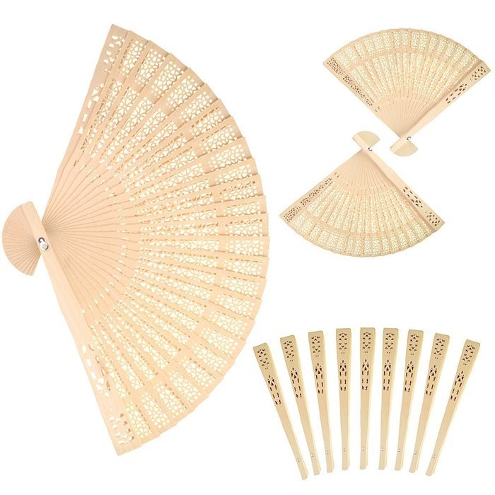 Generic Sandalwood Fan Baby Shower Gifts Wedding Favors Set of 48 pcs N5