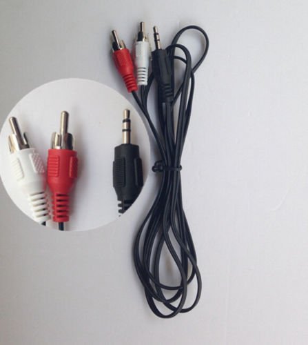3.5mm Male Stereo Mini plug Jack TO 2 RCA Stereo Phono Audio Speaker CABLE W8 N4