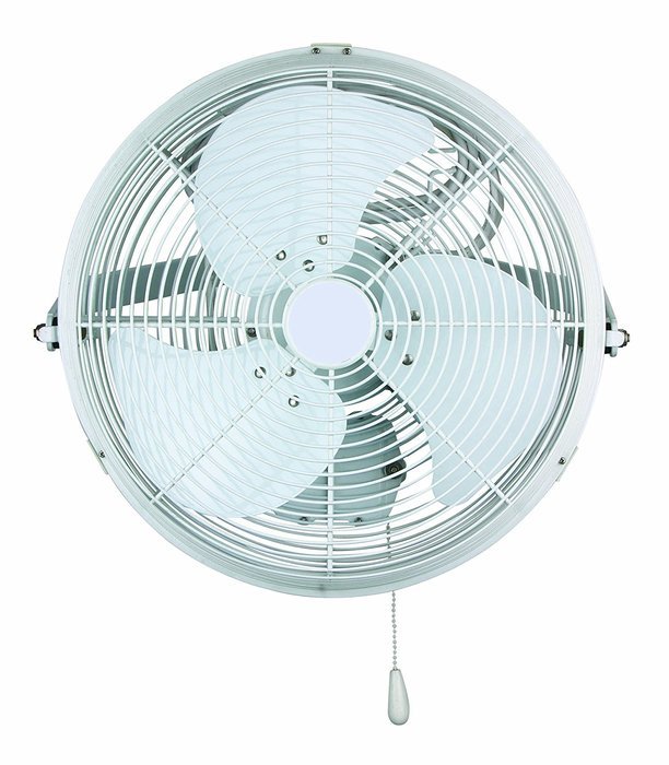 VES 18-inch Industrial Fan, Wall/ceiling Mount, Corrosion Resistant, White