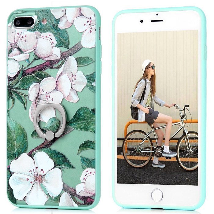 Badalink iPhone 7 Plus Case (5.5") 360 Degree Rotating Ring Holder Kickstand Shockproof Soft TPU Bumper Frame... N4