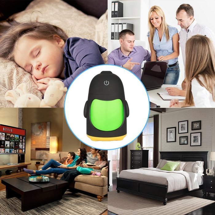Accmor Penguin 150ml Ultrasonic Cool Mist Humidifier, Mini Portable Virtually Silent Diffuser with Night Light... N5