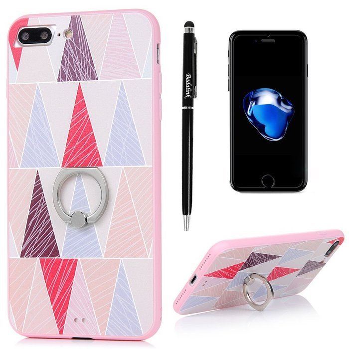 Badalink iPhone 7 Plus Case (5.5") 360 Degree Rotating Ring Holder Kickstand Shockproof Soft TPU Bumper Frame... N5
