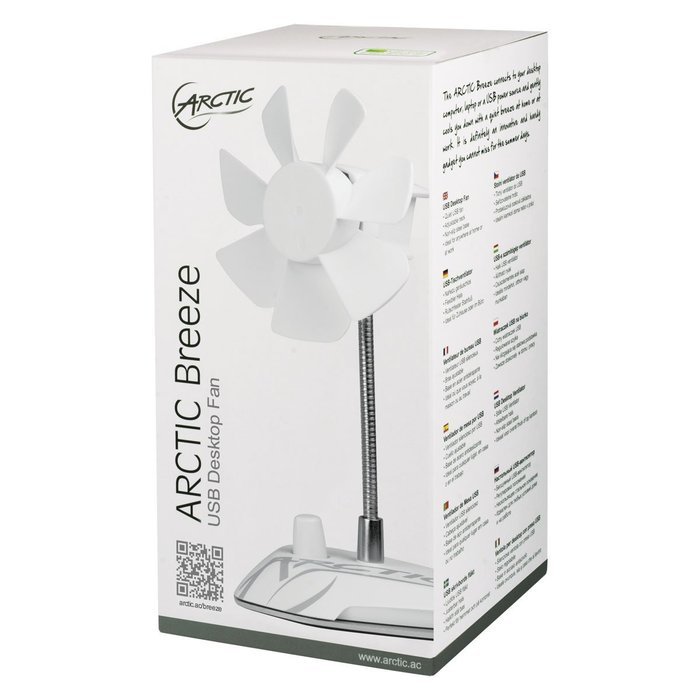 ARCTIC Breeze Pro, USB-Powered 92mm Desktop Fan, Adjustable Fan Speed and Blowing Angle, 4-Port USB Data Hub -... N8