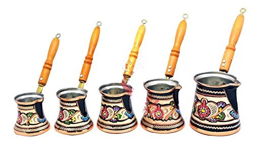 Decorated Copper Turkish Coffee Pot - Xlarge N2