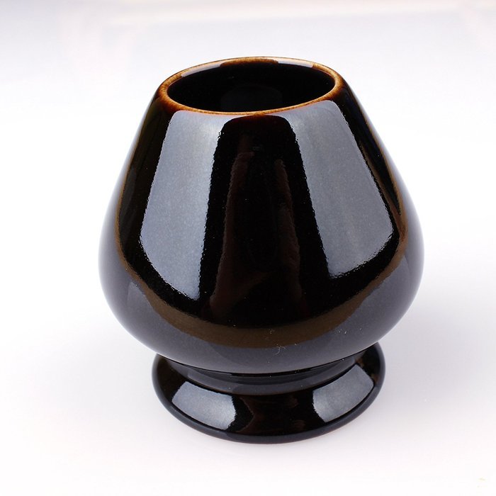 Goodwei Premium Matcha Tea Set "Kuro" - Ceremonial Bowl Chawan, Whisk and Holder - Gift Box (80 - white bamboo) N2