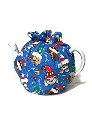 Teapot Cozy with Dogs on Royal Blue for a 5-8 cup teapot #229