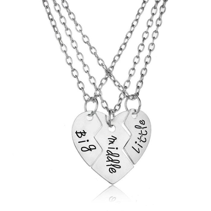 Sister Heart Horse Silver Chain Choker Family FriendShip Charm Pendant Necklace N8