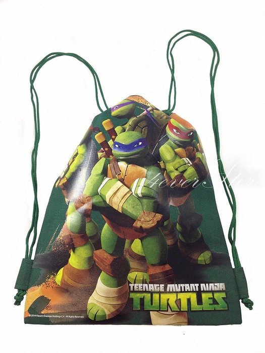 Ninja Turtles Green-Drawstring String School Sport Gym Tote Bag Backpack N2