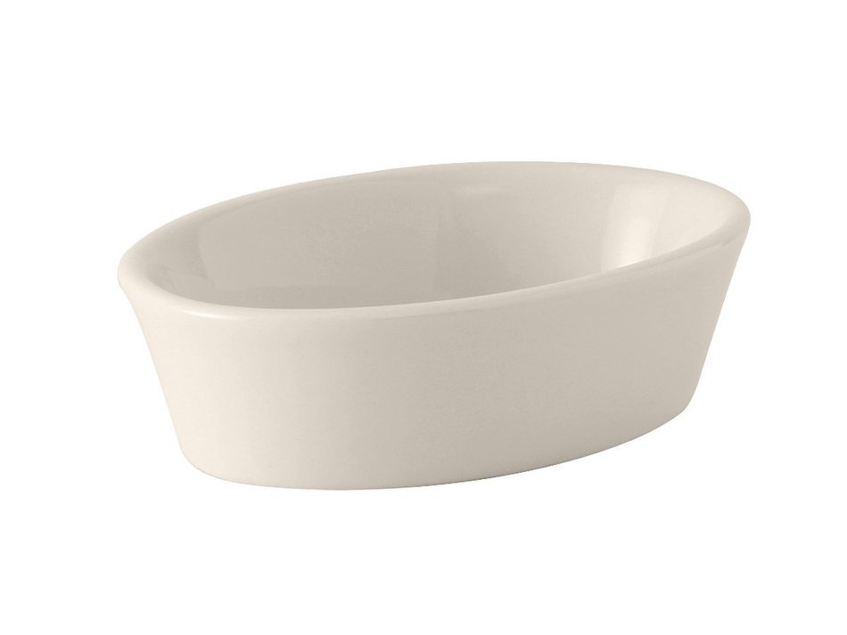Tuxton BEK-100 Vitrified China Oval Baker, 10 oz, Eggshell (Pack of 12)