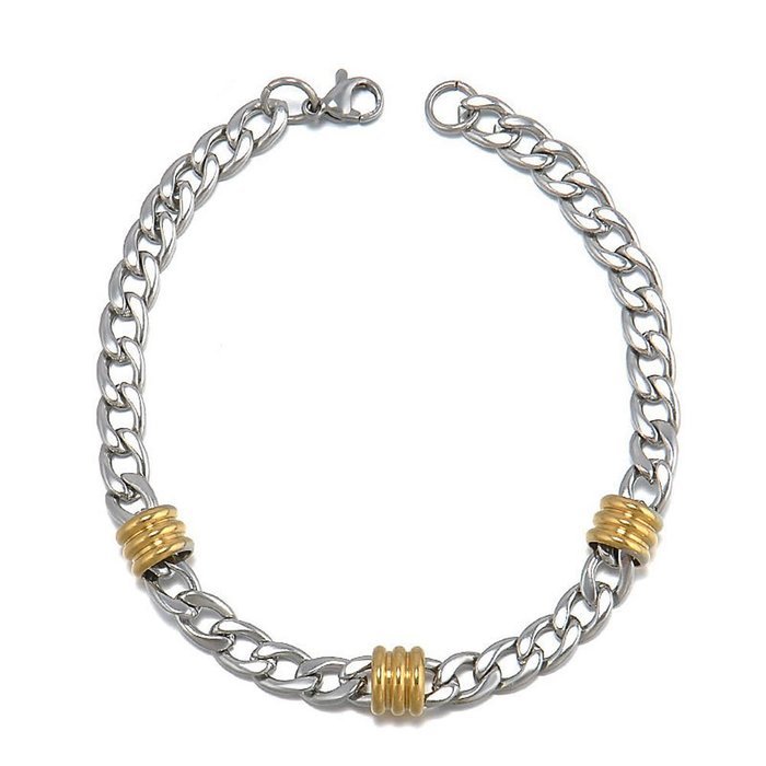 Stainless Steel Chain Men's Punk Clasp Fashion Wristband Cuff Bangle Bracelet