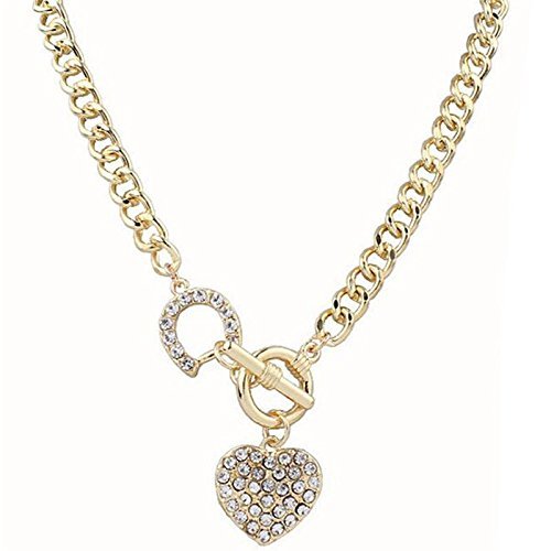 Fashion Women Crystal Heart Charm Pendant Choker Statement Bib Chain Necklace N4