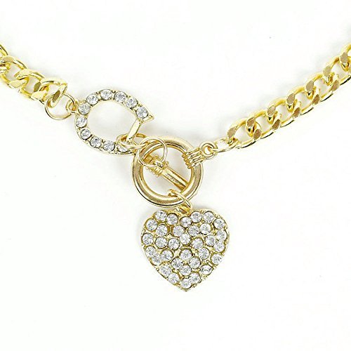 Fashion Women Crystal Heart Charm Pendant Choker Statement Bib Chain Necklace N6