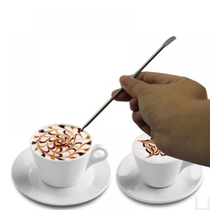 GOOTRADES Coffee Latte Art Pen Stainless Steel Tool Espresso Machine Cafe Home Kitchen (pack of 2) N2