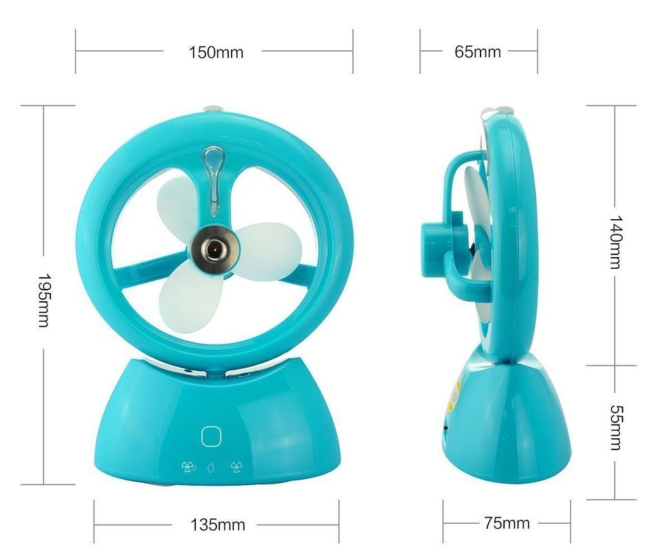 WoneNice Battery Charging USB Misty Cooling Hydrating Mini Fan -3 Different Circulation Mode with Personal Cooling... N19
