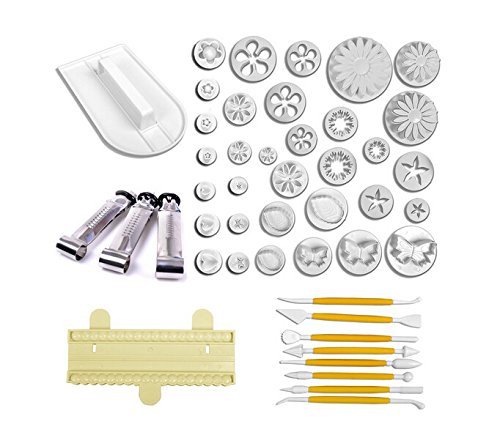 Autek 45pcs Suqarcraft Cake Decorating Fondant Icing Plunger Cutters Tools