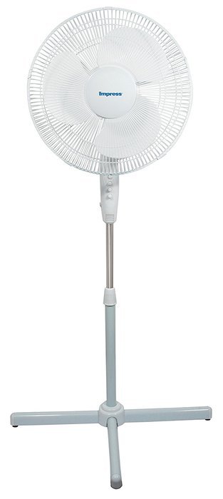 Impress IM-716W Oscillating Stand Fan, 16-Inch, White