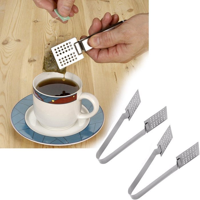 Hampton Direct Set of 2 Stainless Steel Tea Bag Squeezers - Drink Accessories