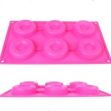 Sher 8 Hole Donuts Shape Cake Ice Jelly Chocolate Molds,Silicone 29.5&iexcl;&Aacute;17.3&iexcl;&Aacute;2CM(11.6&iexcl;&Aacute;6.8&iexcl;&Aacute;0.8INCH) Random Color